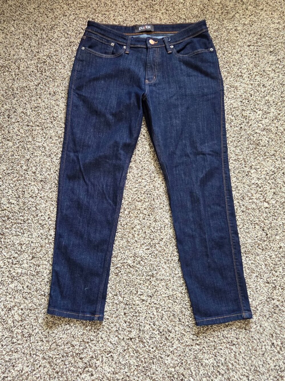 DU/ER Slim Fit Performance Denim Jeans Mens 33X30 Dark Wash